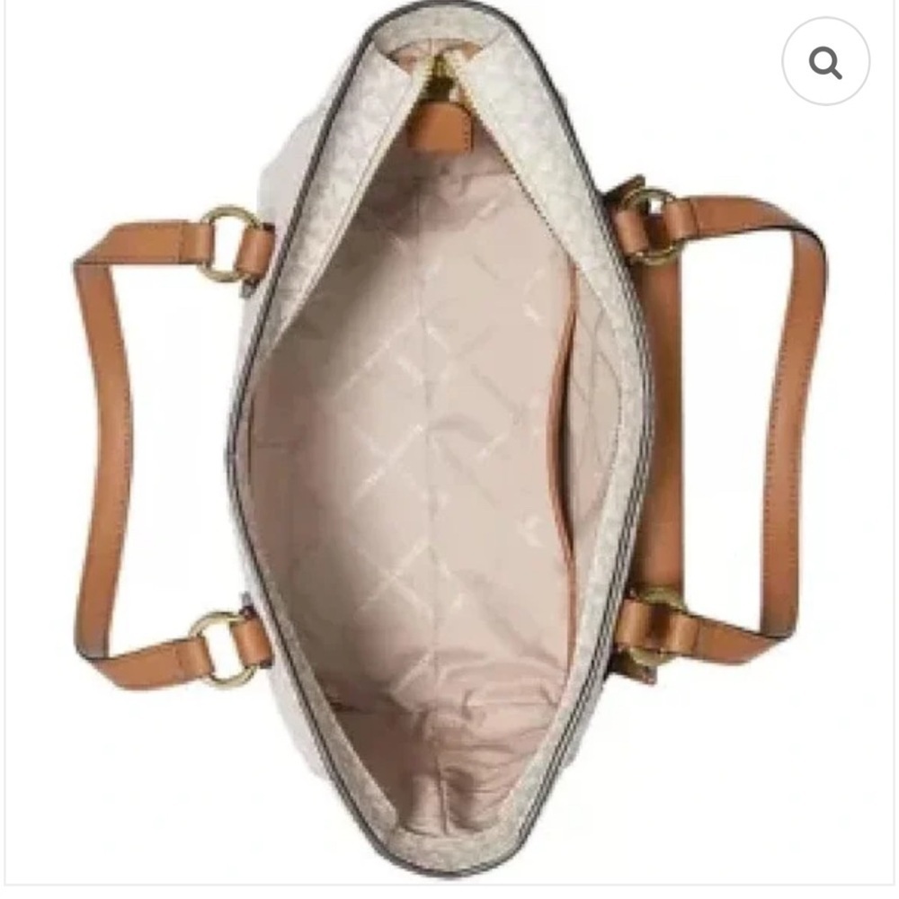 Michael Kors Joey Medium Pocket Tote Vanilla Acorn Gold - Picture 2 of 3